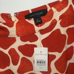 Ann Taylor Vibrant Red and Cream Blouse